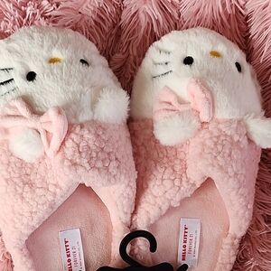 Hello Kitty Soft Pink Plush Slip-On Slippers